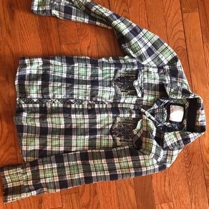 Justice size 12 flannel shirt sequins